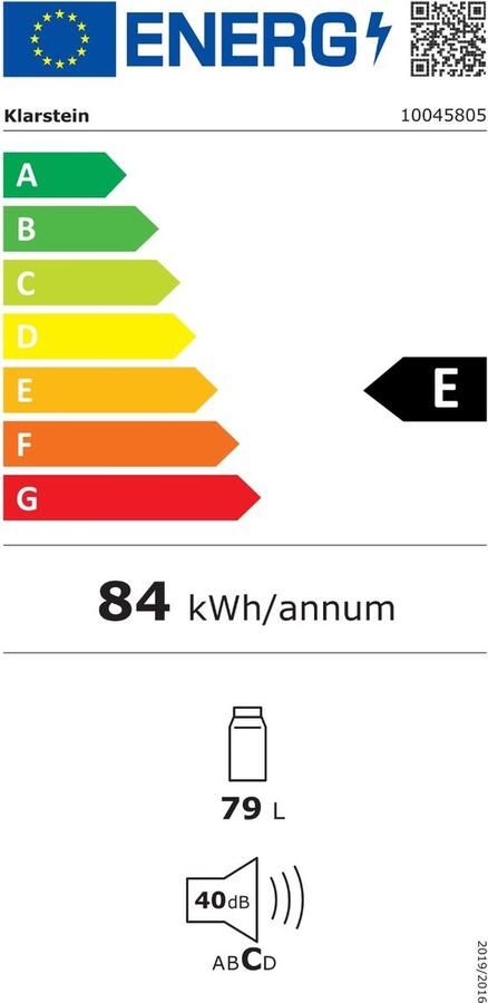Klarstein CoolArt Kühl Gefrier Kombination Kühlschrank met 2 Kühl Ebenen Design Front Thermostat met 5 Stufen 0 bis 10 °C Fassungsvermögen: 79 Liter Motiv: Großstadt – geschikt voor thuisfitness en sportschoolgebruik duurzame constructie eenvo