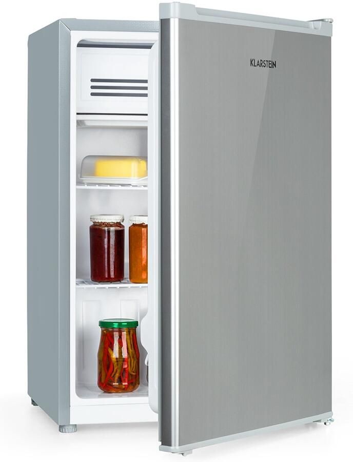 Klarstein Delaware Koelkast 76 Liter 4 Liter Vriesvak Thermostaat Met 5 Standen Compressor Koelsysteem Zilver