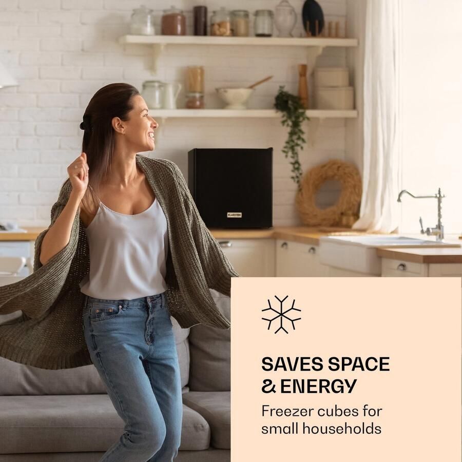 Klarstein Diepvriezer Garfield Diepvrieskast 31L 65W 4-Sterren Vriezer Vrieskast 2 Etages voor Keuken voor Singles LED Compact Energiezuinig Zwart Freezer Vrieskast Klein