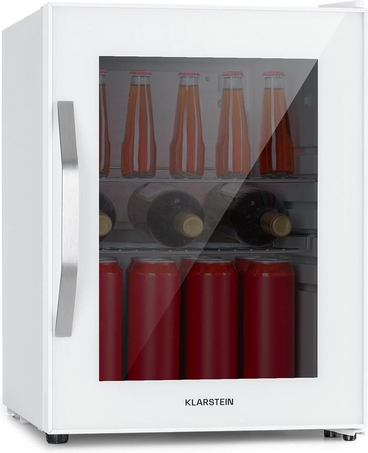 Klarstein Mini Kühlschrank met Glastür Mini Kühlschrank voor Zimmer Getränkekühlschrank Klein met Verstellbaren Ablagen Kleiner Kühlschrank 33 Liter Indoor Outdoor Kühlschrank Leise – geschikt voor thuisfitness en sportschoolgebruik duurzame con