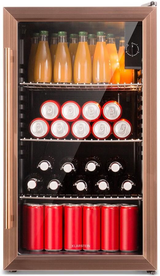 Klarstein XXL Mini Kühlschrank met Glastür & LED Mini Kühlschrank voor Zimmer Getränkekühlschrank Klein met 3 Ablagen Kleiner Kühlschrank 80L Indoor Outdoor Kühlschrank Leise & Wetterfest 3 10°C – geschikt voor thuisfitness en sportschoolgebruik - Foto 2