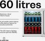 Klarstein drankkoelkast met glazen deur 60 liter dubbele beglazing instelbare temperatuur 0-13 °C 4 uitneembare metalen planken onderbouwkoelkast voor drankjes stil 39 dB - Thumbnail 1