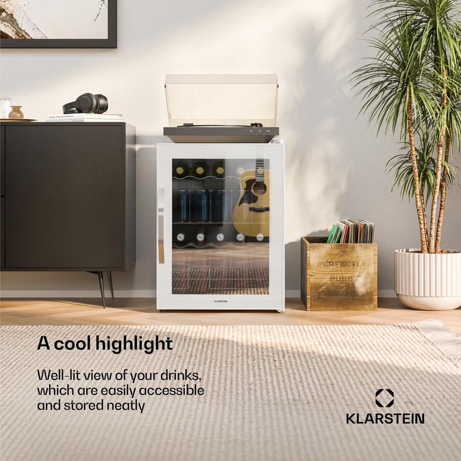 Klarstein drankkoelkast met glazen deur 60 liter mini-drankkoelkast dubbel glas 0-13 °C 4 uitneembare planken onderbouw nauwkeurige temperatuurregeling stil 39 dB - Foto 2