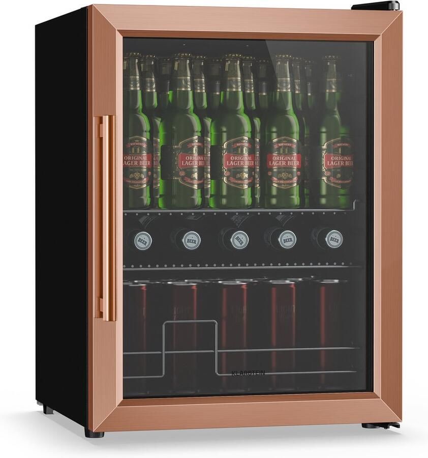 Klarstein drankkoelkast met glazen deur 60 liter mini-drankkoelkast dubbel glas instelbare temperatuur 3-10 °C uitneembare planken onder het aanrecht te plaatsen stil 39 dB