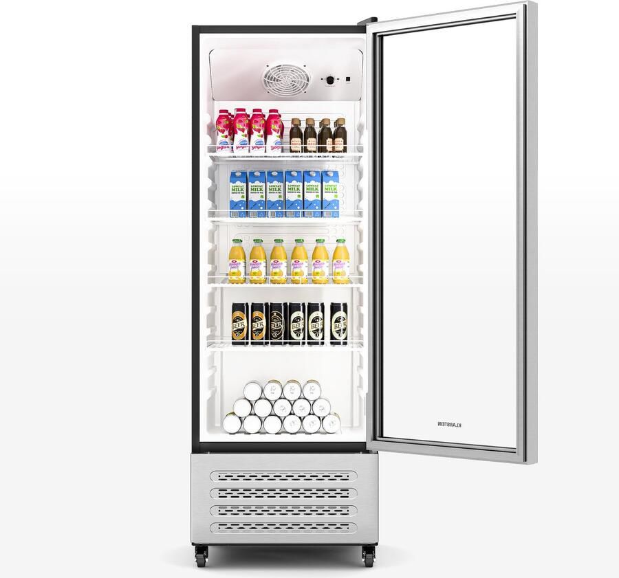Klarstein GrandCooler drankenkoeling 270 L ledverlichting met wieltjes 4 schappen