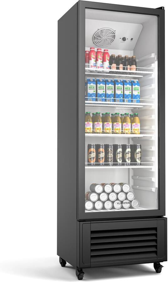 Klarstein GrandCooler drankenkoeling 270 L ledverlichting met wieltjes 4 schappen