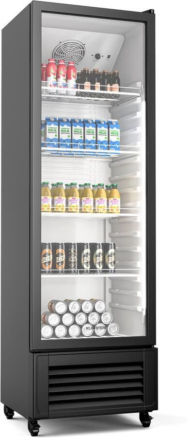 Klarstein GrandCooler 306L Getränkekühlschrank Doppelt Verglaste Tür LED Beleuchtung Mechanischer Thermostat 0 °C bis 10 °C 4 Räder Energieklasse B – geschikt voor thuisfitness en sportschoolgebruik duurzame constructie eenvoudig te monteren - Foto 2