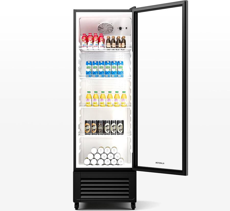 Klarstein GrandCooler drankenkoeling 306L ledverlichting met wieltjes 4 schappen