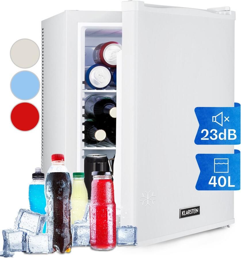 Klarstein Happy Hour 37 minibar 40 liter drankenkoelkast compressie-koelsysteem 5 15 °C LED-binnenverlichting 23 dB