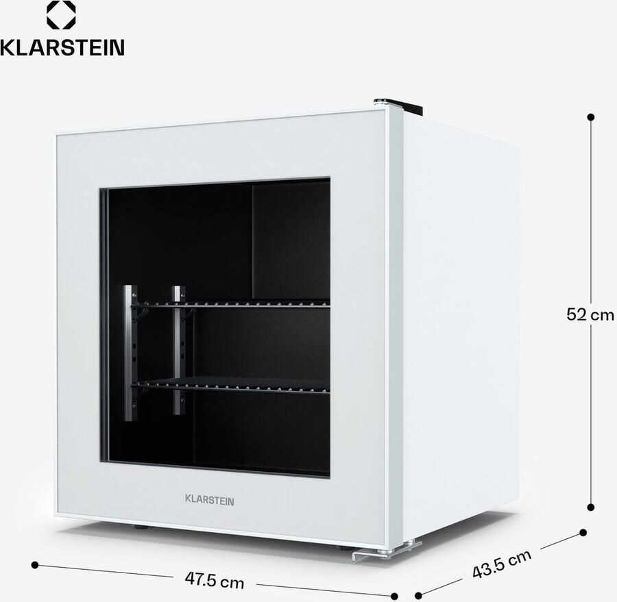 Klarstein IceAge 36 Mini Gefrierschrank 36 L Einstellbare Temperatur 0 bis 18 °C Energieeffizient LED Innenbeleuchtung Kompakt & Stilvolle Glastür Kleine Gefriertruhe Weiß – geschikt voor thuisfitness en sportschoolgebruik duurzame constructi - Foto 5