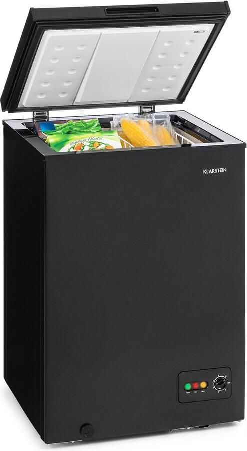 Klarstein Iceblokk 100 Diepvrieskist Vriezer Vrijstaand Volume: 100 Liter Temperatuur: -15 Tot -26 °C 75 W EEK E Zwart