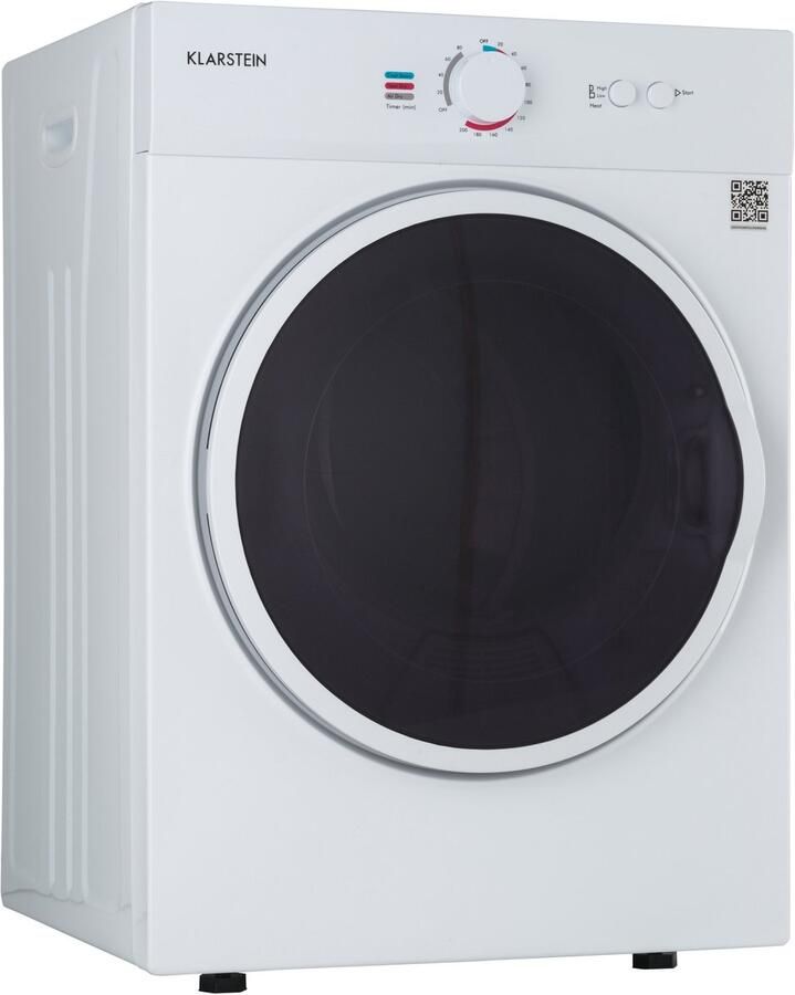 Klarstein Jet Set Wasdroger 1020W 3kg capaciteit Voorlader Vrijstaand 2 warmtestanden