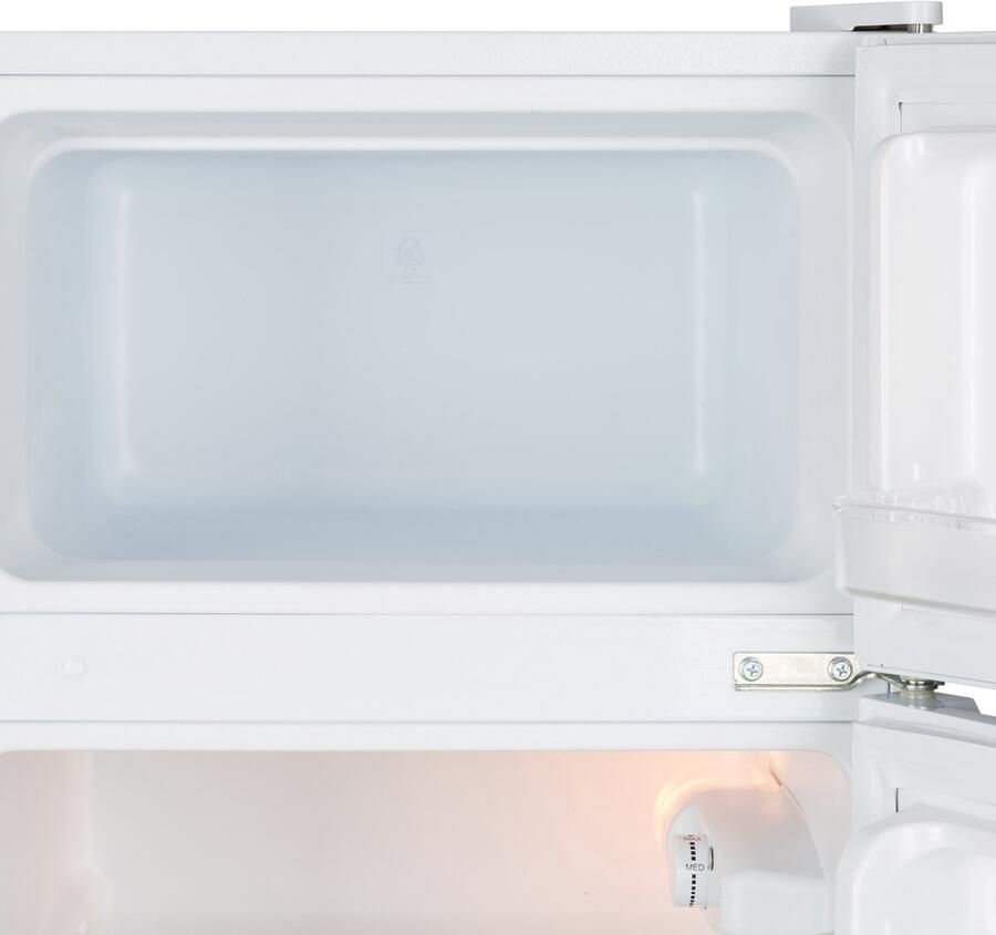 Klarstein Koelkast Big Daddy met vriesvak koel-vriescombinatie stille koelkast LED 87 liter: 61 liter koelgedeelte en 26 liter vriesgedeelte wit Vrijstaand Compact Mini Fridge Compact Koelkast Kleine Koelkast