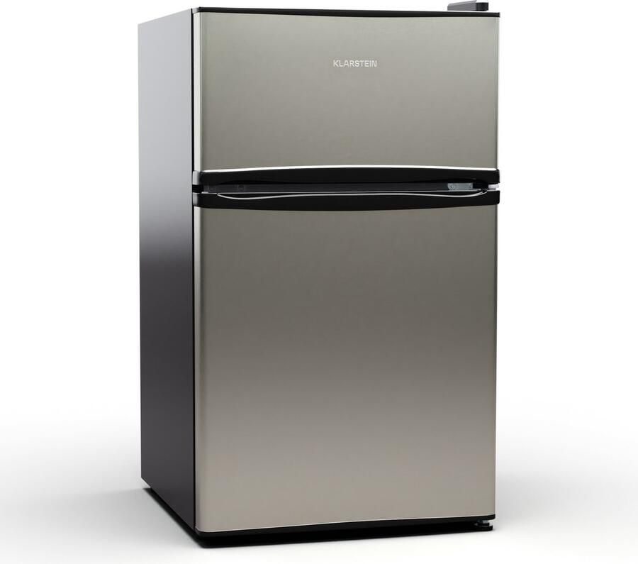 Klarstein Koelkast Big Daddy met vriesvak koel-vriescombinatie stille werking LED-verlichting inhoud: 86 liter koelgedeelte: vriesgedeelte: 25 liter zilver voor Keuken Compact Mini Fridge Compact Koelkast - Foto 2