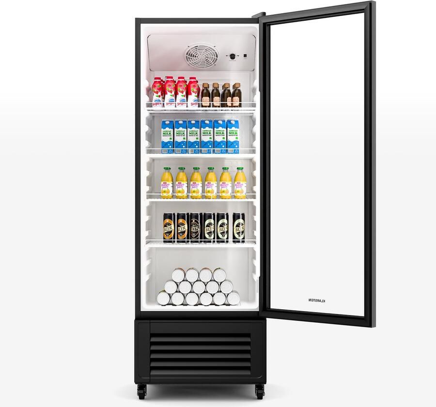 Klarstein GrandCooler 270L Getränkekühlschrank Doppelt Verglaste Tür LED Beleuchtung Mechanischer Thermostat 0 °C bis 10 °C 4 Räder Energieklasse B – geschikt voor thuisfitness en sportschoolgebruik duurzame constructie eenvoudig te monteren - Foto 2