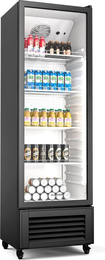 Klarstein GrandCooler 306L Getränkekühlschrank Doppelt Verglaste Tür LED Beleuchtung Mechanischer Thermostat 0 °C bis 10 °C 4 Räder Energieklasse B – geschikt voor thuisfitness en sportschoolgebruik duurzame constructie eenvoudig te monteren - Foto 2