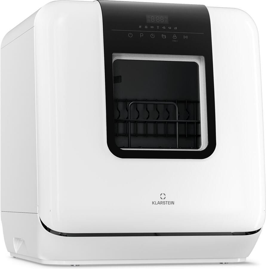 Klarstein Melville mini vaatwasser Compacte vaatwasser voor 3 couverts met 7 programma's 6 liter waterverbruik AquaStop draagbaar design