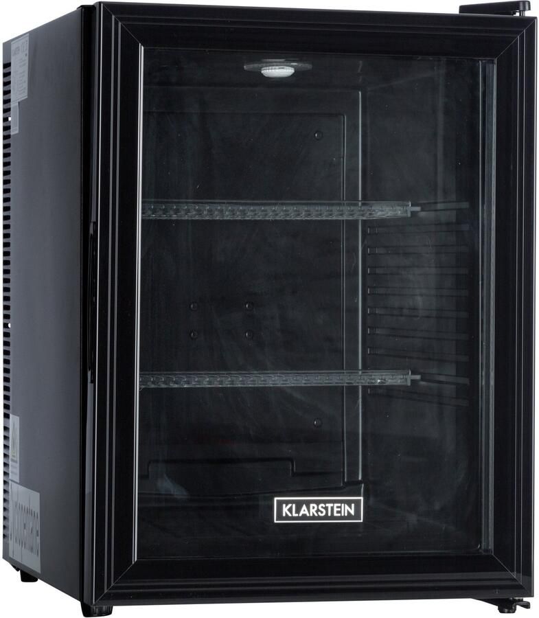 Klarstein Mini-Koelkast Brooklyn 42 Glazen Deur LED 42L Minikoelkast Minibar Drankkoeler 12-18°C Compressorkoeling voor Hotelkamer voor Slaapkamer Compact Mini Fridge Hotelkoelkast Kleine Koelkast Compact Koelkast