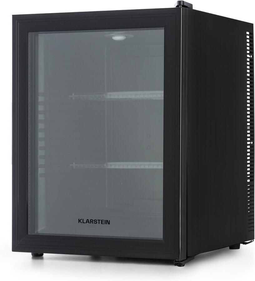 Klarstein Mini-Koelkast Brooklyn 42 Glazen Deur LED 42L Minikoelkast Minibar Drankkoeler 12-18°C Compressorkoeling voor Hotelkamer voor Slaapkamer Compact Mini Fridge Hotelkoelkast Kleine Koelkast Compact Koelkast