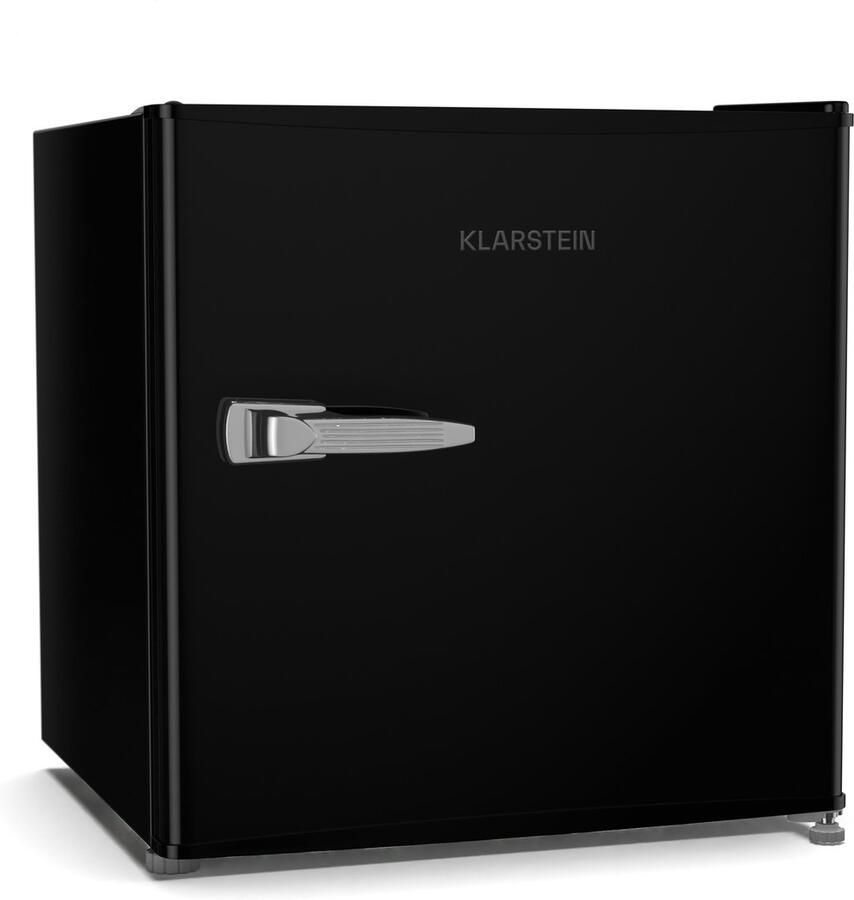 Klarstein Irene 46L Retro Mini Kühlschrank Leise 37 dB Verstellbarer Thermostat Energieeffizient Kleiner Kühlschrank Für Schlafzimmer Büros Schwarz – geschikt voor thuisfitness en sportschoolgebruik duurzame constructie eenvoudig te monteren