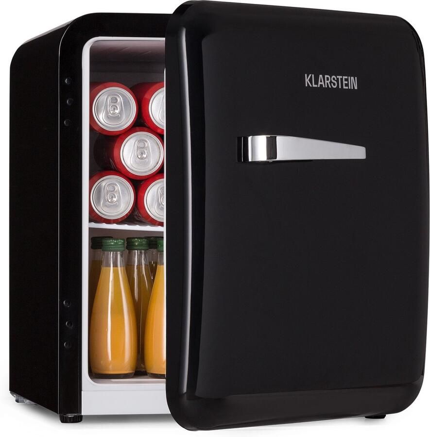 Klarstein Mini-Koelkast minikoelkast voor drankjes kleine koelkast stille kleine koelkast huidverzorgingskoelkast vintage design campingkoelkast minikoelkast voor kamers 0-10°C 48 liter Mini Fridge Hotelkoelkast