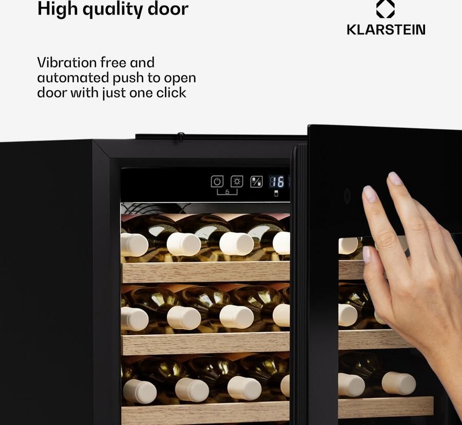 Klarstein Rhone 59 Uno WeinKoelkast 59 Flaschen 1 Zone 5-20 °C LED-Steuerung UV-Schutz Leiser Betrieb Zwart betrouwbare prestaties - Foto 6