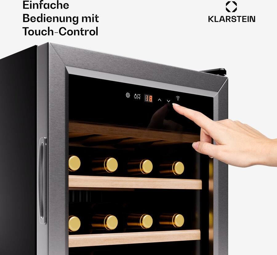 Klarstein Shiraz Premium Smart 24 Wijnkoelkast Wijnklimaatkast 24 Flessen Zilver - Foto 3