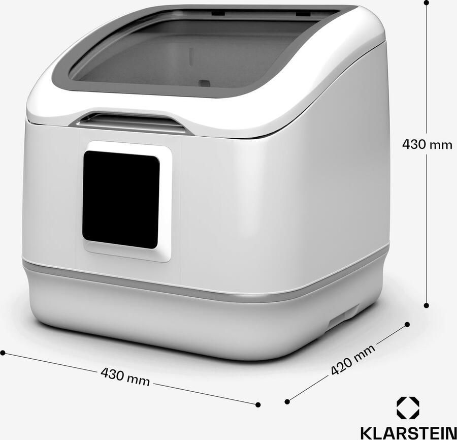 Klarstein SilentScrub Tischgeschirrspüler kompakte & tragbare Tischspülmaschine voor 3 Gedecke 7 Programme & digitaler Touchscreen leiser Betrieb bei 55 dB – geschikt voor thuisfitness en sportschoolgebruik duurzame constructie eenvoudig te monter - Foto 3