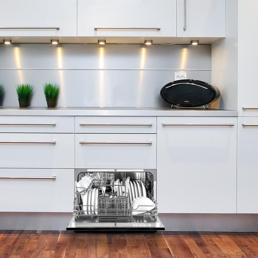 Klarstein Vaatwasser Amazonia 6 Mini Vrijstaand Afwasmachine 6 Programma's 55 x 43 5 x 49 5 cm Zwart Tafelvaatwasser 6 Maatgedekken 49 dB 50 cm 1380W AquaStop Inbouw glas Dishwasher Vaatwasmachine - Foto 2