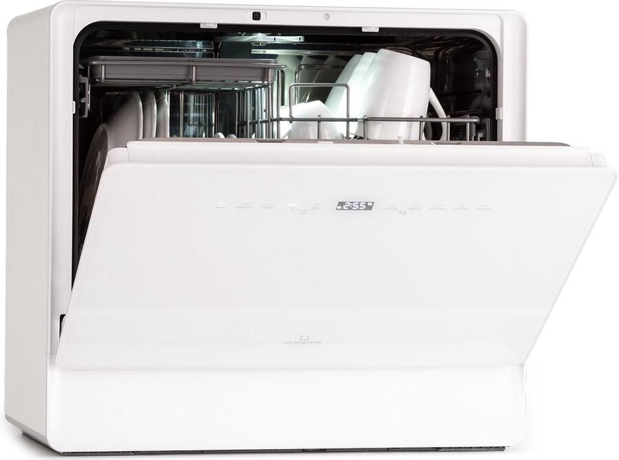 Klarstein Vaatwasser Mini voor 5 Couvert Stille Kleine Vaatwasser met 7 Programma s Kleine Tafelvaatwasser voor Thuis Kantoor en Camping Mini Vaatwasser met Wateraansluiting Vaatwasmachine Afwasmachine Mini-Vaatwasser 8L Touch Vrijstaand