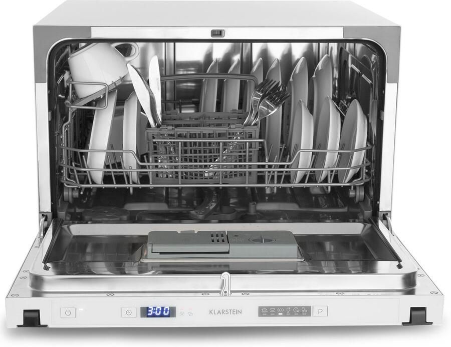 Klarstein Vaatwasser Mini voor 6 Gedecke Leiser inbouw vaatwasser klein met 6 spoelprogramma's Kleiner Tisch vaatwasser voor Zuhause kantoor Camping vaatwasser Mini met Wasseranschluss Vaatwasmachine Afwasmachine 6 Maatgedekken 52 cm 1380W
