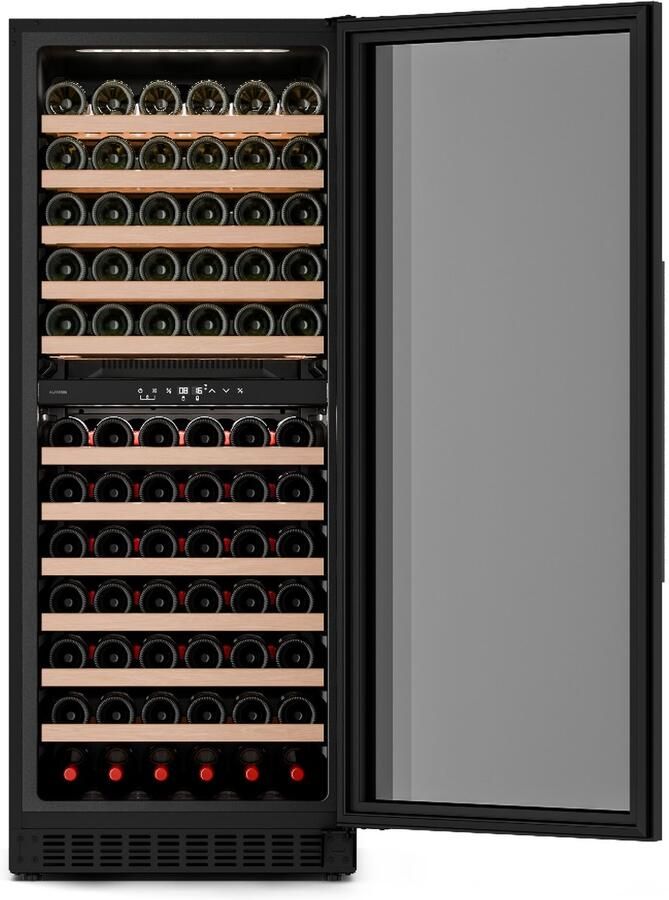 Klarstein Velaire wijnkoelkast met twee zones 122 flessen 2 zones 5-22 °C touchbediening LED UV-glas inbouw of vrijstaand