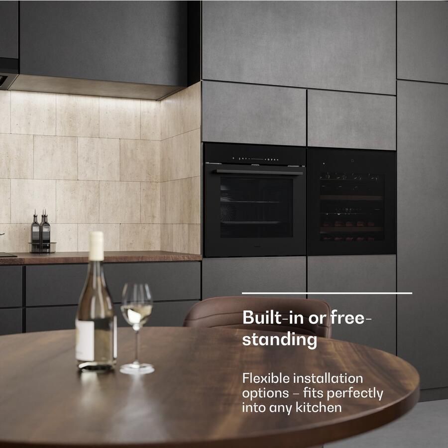 Klarstein Velaire wijnkoelkast met twee zones 36 flessen inbouw 5-22 °C touchbediening led uv-glas 41 dB minimalistisch design wijnkoeler