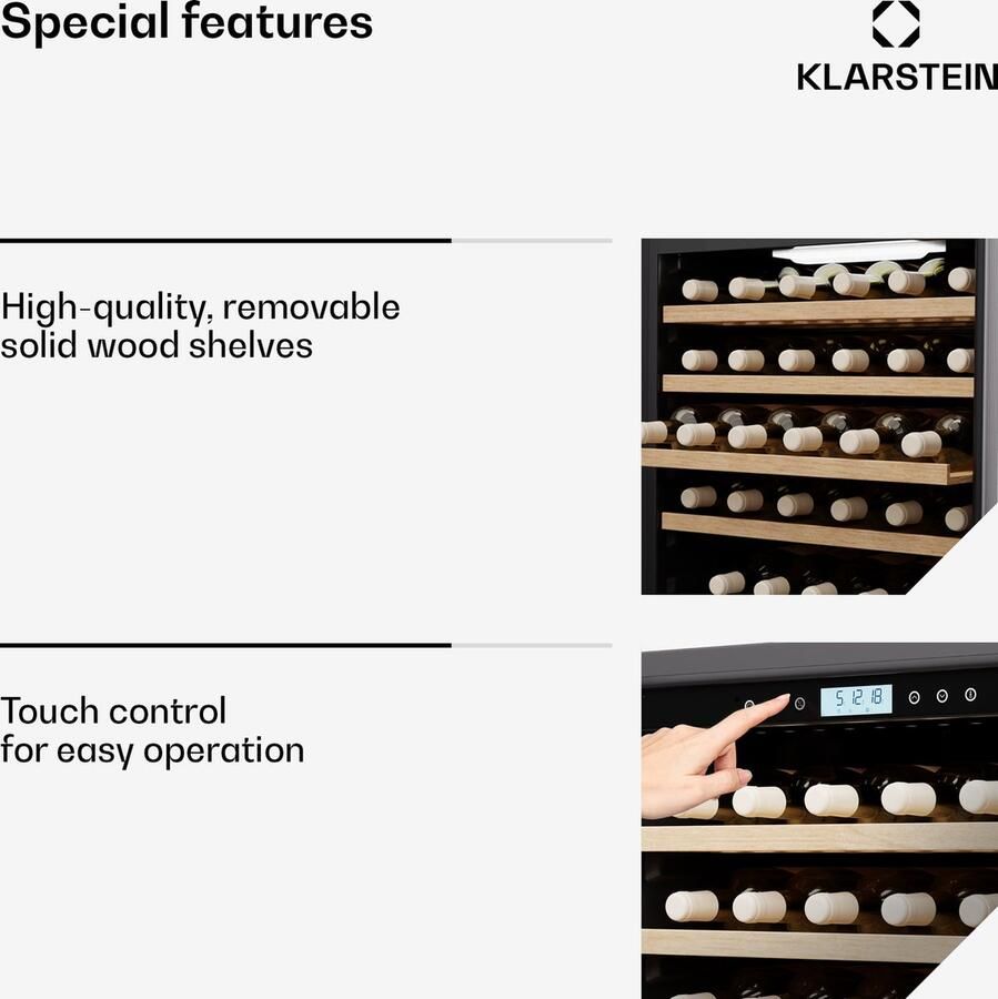 Klarstein Vinovilla Trio Weinkühlschrank – 144 Flaschen 3 Zonen 5–20°C LED Beleuchtung UV Schutz freistehend Weinklimaschrank – geschikt voor thuisfitness en sportschoolgebruik duurzame constructie eenvoudig te monteren ideaal voor krachttra
