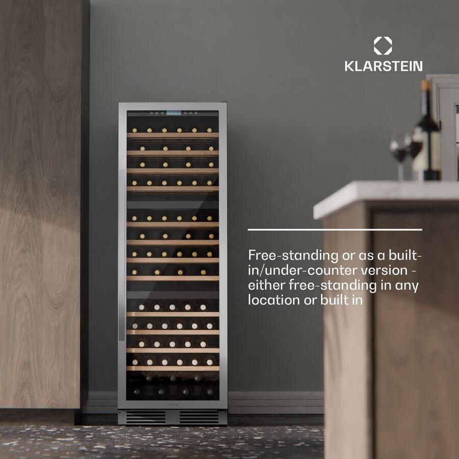 Klarstein Vinovilla Trio Weinkühlschrank – 144 Flaschen 3 Zonen 5–20°C LED Beleuchtung UV Schutz freistehend Weinklimaschrank – geschikt voor thuisfitness en sportschoolgebruik duurzame constructie eenvoudig te monteren ideaal voor krachttra