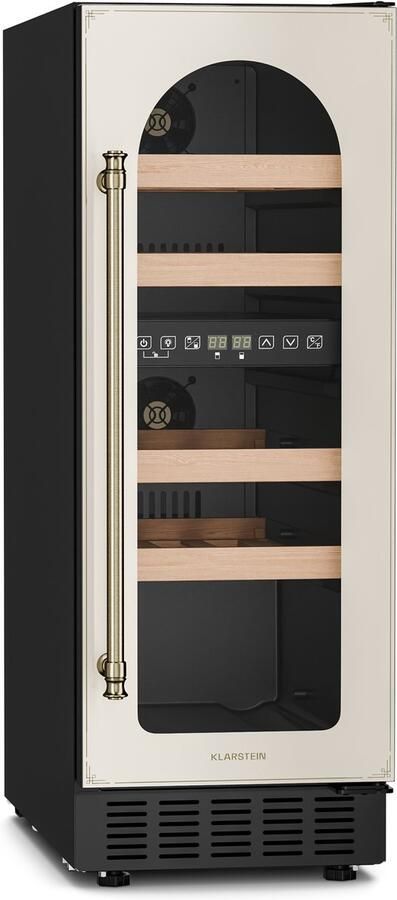 Klarstein Vinovilla Victoria 17 Duo Wijnkoelkast 2 Koelzones Touch 17 Flessen 4 Schappen Crème - Foto 3