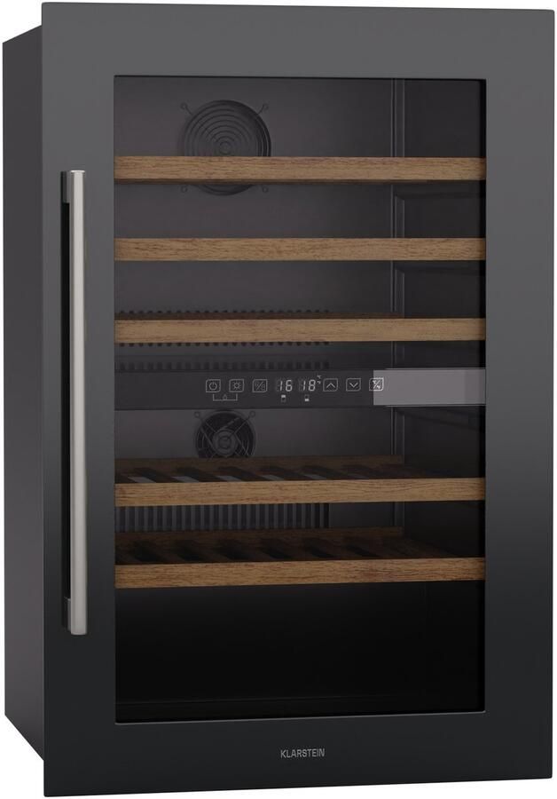 Klarstein Vinsider 57 Duo Weinkühlschrank 2 Zonen 57 Flaschen 5 22 °C Leise 38 dB Einbau UV Schutz Glas Holzregale Edelstahl R600a – geschikt voor thuisfitness en sportschoolgebruik duurzame constructie eenvoudig te monteren ideaal voor kra - Foto 7