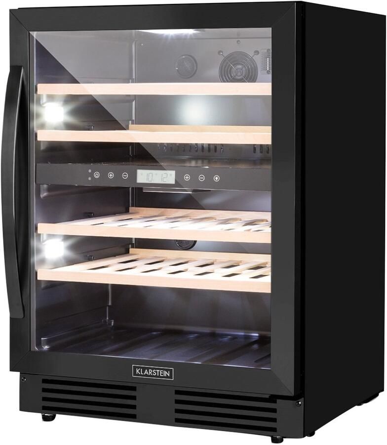 Klarstein Einbau Weinkühlschrank 2 Zonen Getränkekühlschrank Klein Kleiner Weinschrank 129L Wein Kühlschrank Klein met Glastür Indoor Outdoor Flaschenkühlschrank Wine Fridge voor 43 Flaschen – geschikt voor thuisfitness en sportschoolgebruik du - Foto 2
