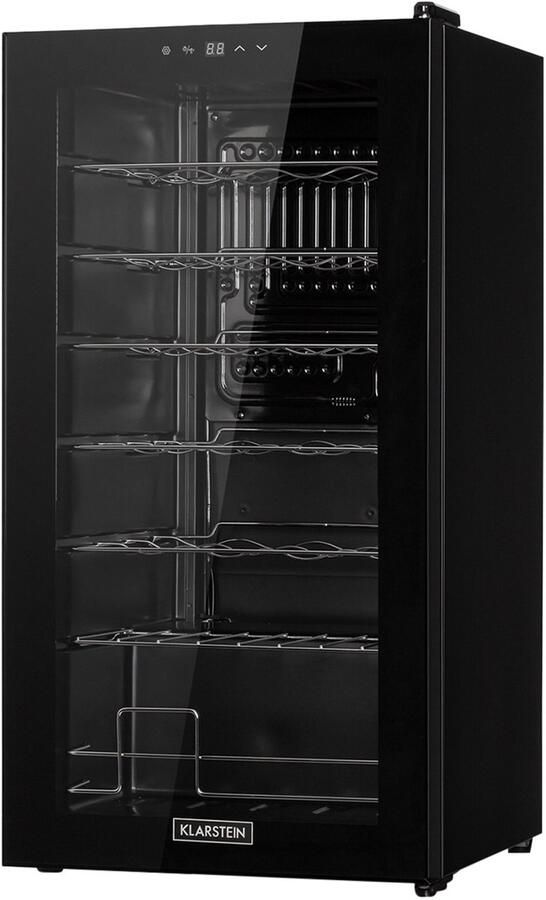 Klarstein Wijnkoeler Shiraz 28 Uno Wijnkoelkast 74L 28 Flessen Wijnklimaatkast Flessenkoelkast voor Wijnliefhebber voor Horeca Touch Bedieningspaneel LED UV-Bescherming Wijnkast Wine Cooler Wine Fridge - Foto 2