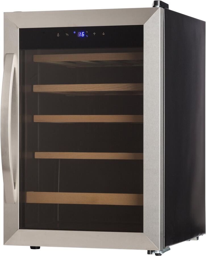 Klarstein Wijnkoeler Vinamour 19 Uno Wijnkoelkast 19 fl. 65 l 4-18°C 40 dB glas 62L 48 cm voor Wijnliefhebber voor Bar Glazen Deur Touch Houten Schappen RVS Display Wijnklimaatkast Wijnkast Wine Cooler Wine Fridge - Foto 2