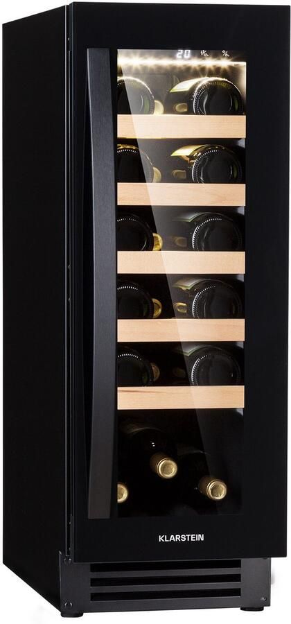 Klarstein Weinkühlschrank Vinovilla 1 Zone Getränkekühlschrank met Glastür Leiser Kühlschrank Flaschenkühlschrank Klein Weinschrank voor Getränke Weinkühler 5 20°C Wine Fridge 50 L 20 Flaschen – geschikt voor thuisfitness en sportschoolgebruik