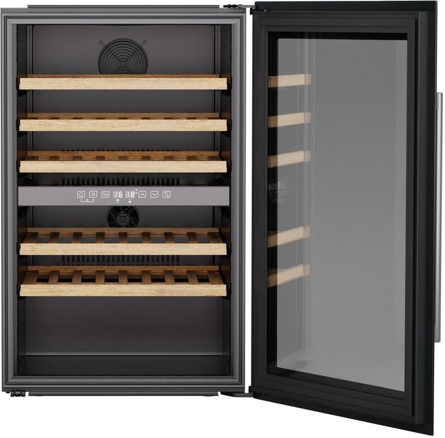 Klarstein Vinsider 57 Duo Weinkühlschrank 2 Zonen 57 Flaschen 5 22 °C Leise 38 dB Einbau UV Schutz Glas Holzregale Edelstahl R600a – geschikt voor thuisfitness en sportschoolgebruik duurzame constructie eenvoudig te monteren ideaal voor kra