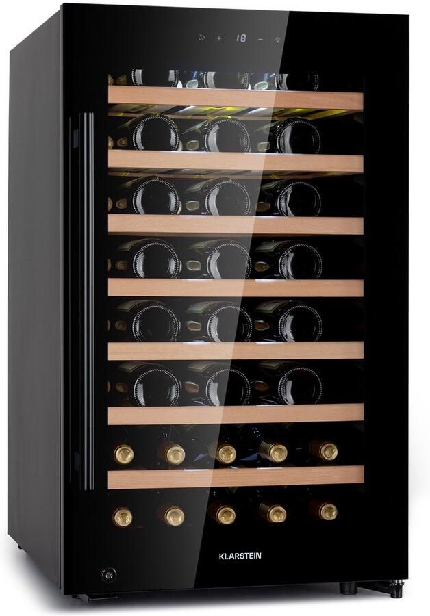 Klarstein Weinkühlschrank Freistehend Kleiner Getränkekühlschrank Schmal 1 Zone Weinkühlschrank met Glastür Indoor Outdoor Beersafe Kühlschrank Klein met UV Schutz 5 18°C 52 Flaschen – geschikt voor thuisfitness en sportschoolgebruik duurzame - Foto 2