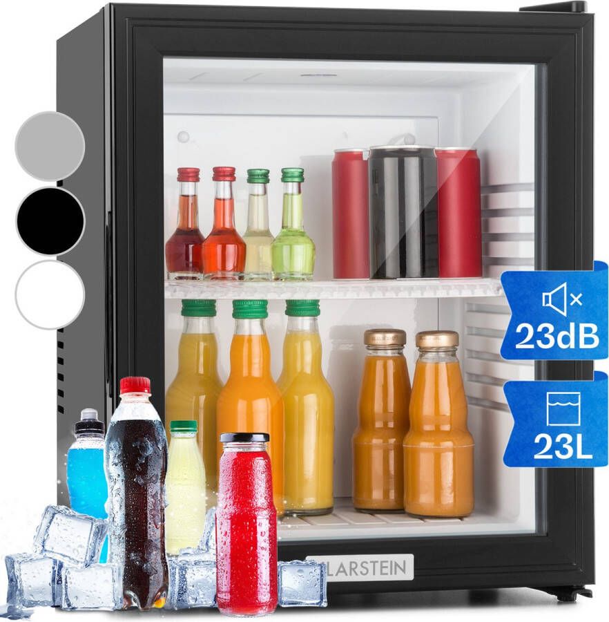Klarstein MKS-12 Minibar Barmodel Koelkast 24 Liter 12-18 °C Glas 0dB Zwart