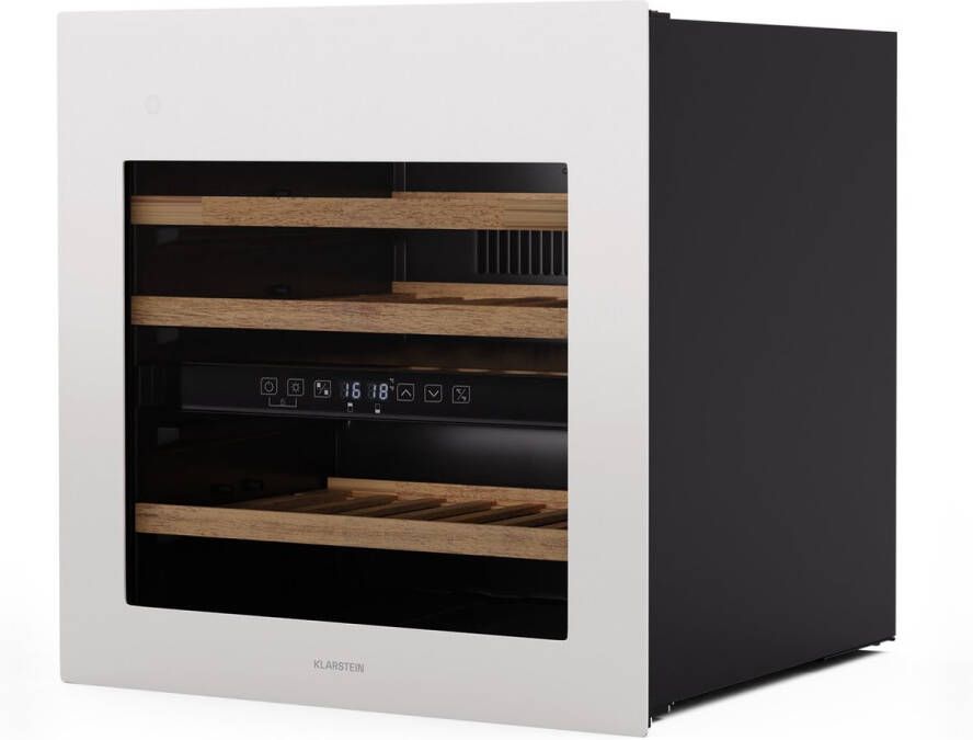 Klarstein Rhone 36 Duo Wijnkoelkast 36 Flessen 2 Zones 5-22°C UV-bescherming Stille werking Zwart Wijnklimaatkast Wit