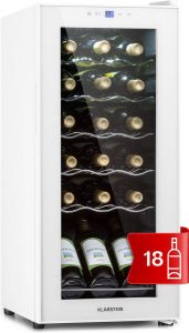Klarstein Shiraz 18 Slim Uno wijnkoelkast 50 liter 18 flessen touch bedieningspaneel 5-18°C