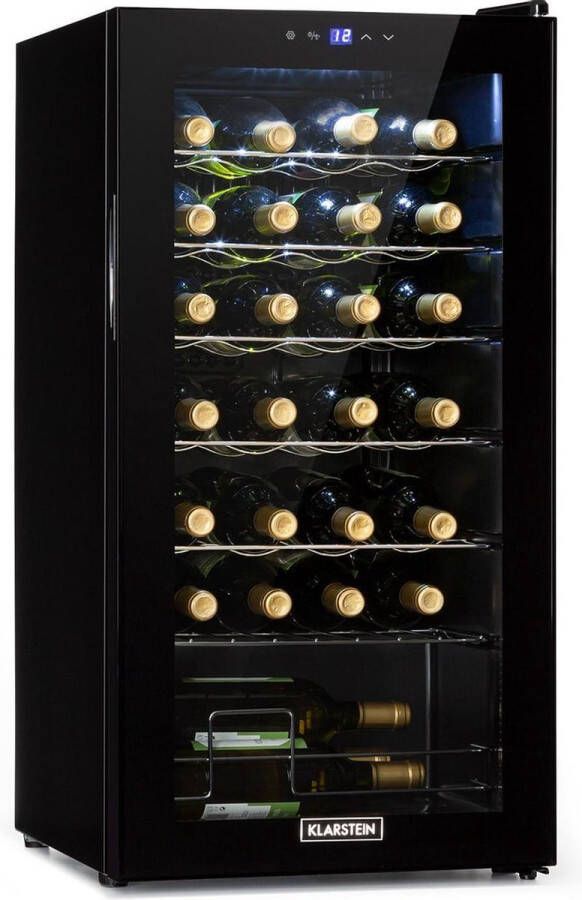 Klarstein Shiraz 28 Uno wijnkoelkast 74 liter 28 flessen instelbare temperaturen van 5 tot 18 ° LED-binnenverlichting 42 dB zwart - Foto 2