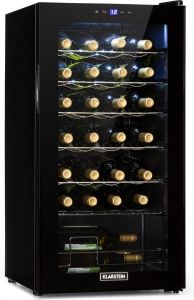 Klarstein Shiraz 28 Uno wijnkoelkast 74 liter 28 flessen instelbare temperaturen van 5 tot 18 ° LED-binnenverlichting 42 dB zwart