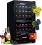 Klarstein Shiraz 29 Duo Wijnkoelkast 80 liter 29 flessen Wijnklimaatkast Panoramische Glazen Deur 42 dB Led-Binnenverlichting - Thumbnail 1