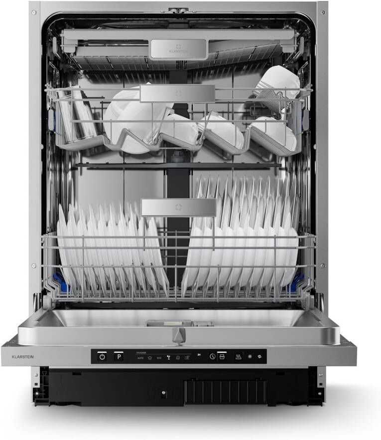 Klarstein Vaatwasser Velaire geïntegreerde 60 cm helemaal ingebouwd 14 couverts 6 programma's 42 dB AquaStop energieklasse A inbouwvaatwasser voor Keuken Dishwasher Afwasmachine Vaatwasmachine